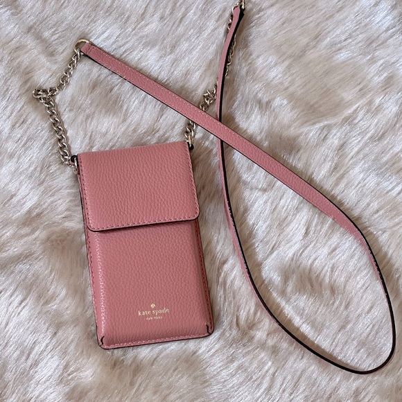 kate spade Handbags - Kate Spade NY North South Salmon Pink Leather Smartphone Crossbody Bag